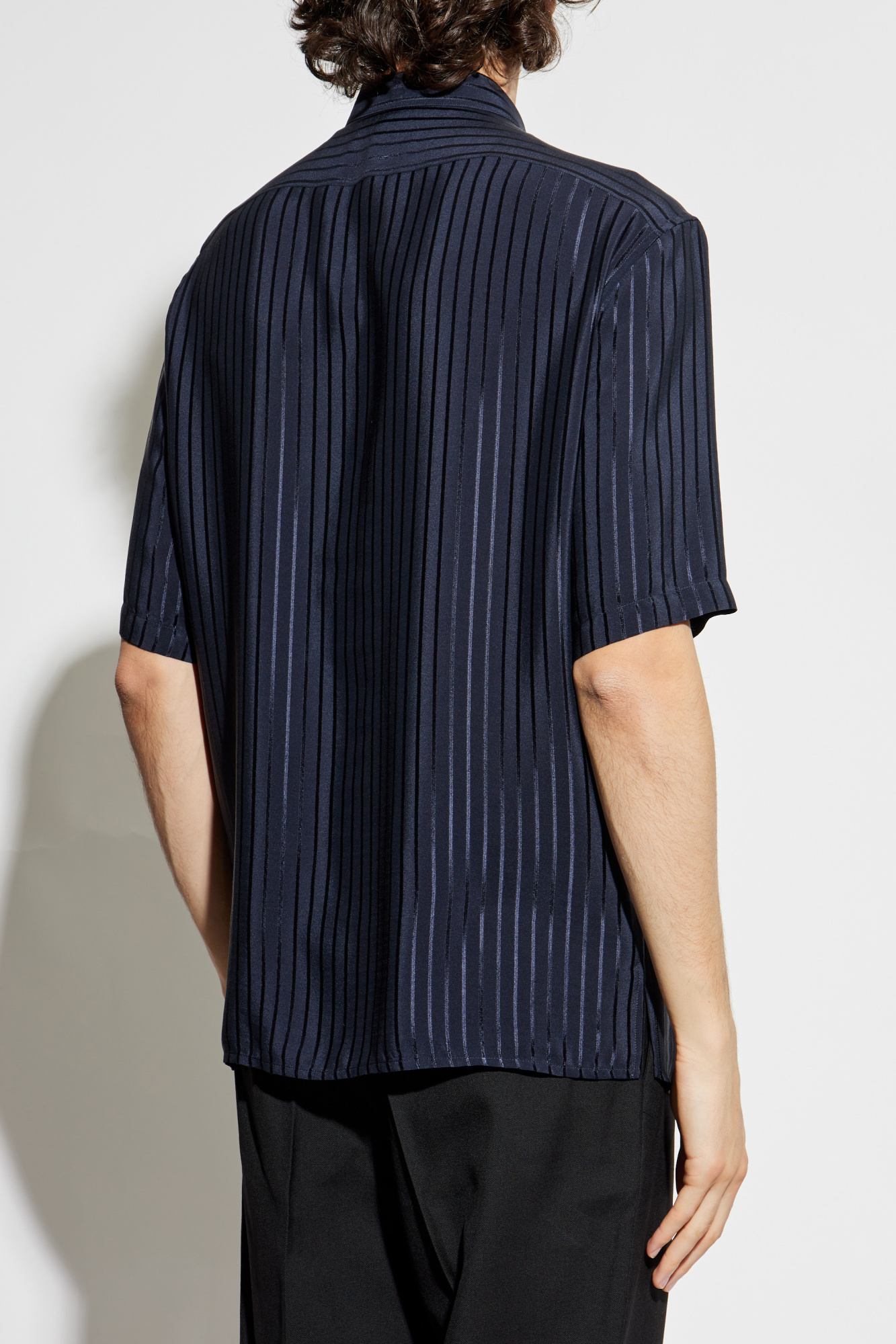 Tシャツ・カットソー SAINT LAURENT Navy Blue Cotton T-Shirt SAINT LAURENT NAVY BLUE LOGO PRINT T-SHIRT | miinto | REVERSIBLE